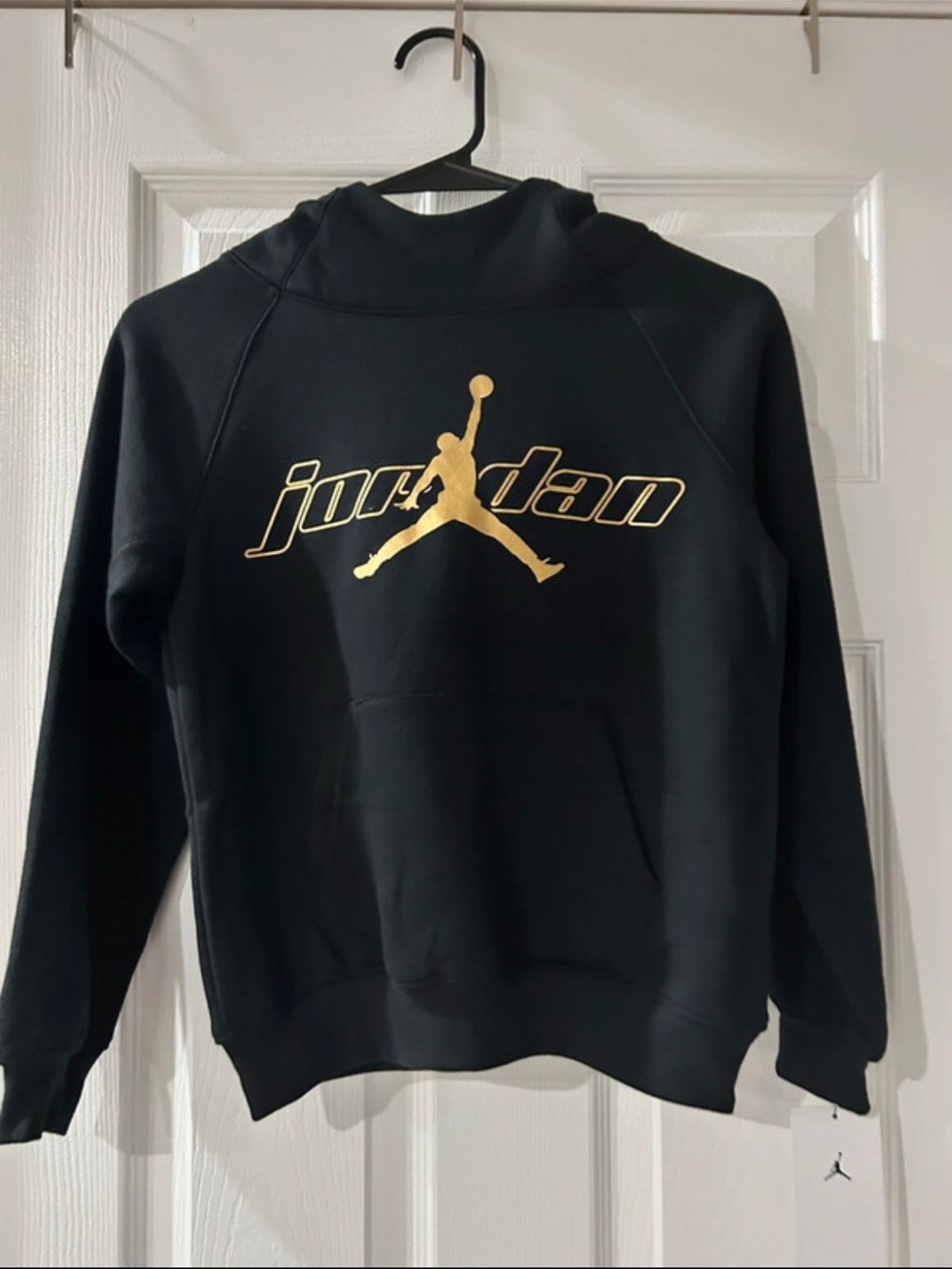 Jordan Black Hoodie with Gold Jumpman Script